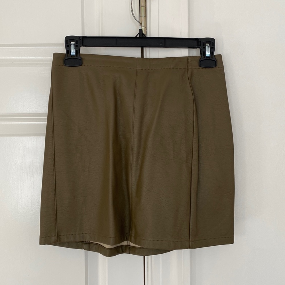 Green Leather Skirt